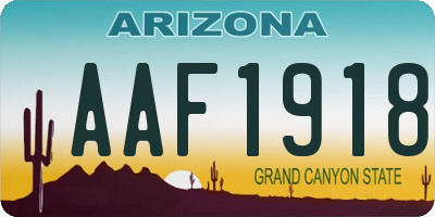 AZ license plate AAF1918