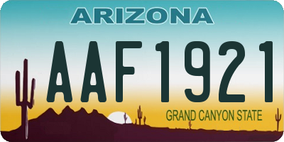 AZ license plate AAF1921