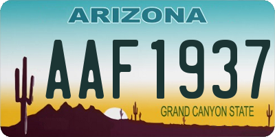 AZ license plate AAF1937