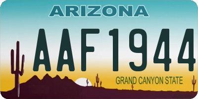 AZ license plate AAF1944