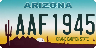 AZ license plate AAF1945