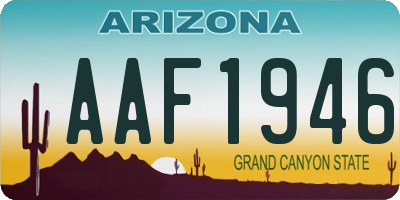 AZ license plate AAF1946