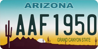 AZ license plate AAF1950