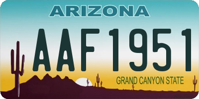 AZ license plate AAF1951
