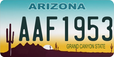 AZ license plate AAF1953