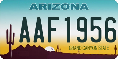 AZ license plate AAF1956