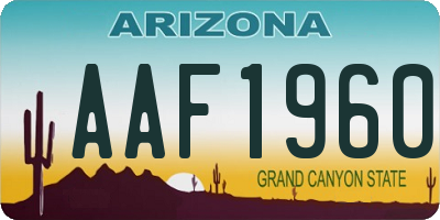 AZ license plate AAF1960