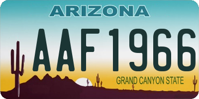 AZ license plate AAF1966
