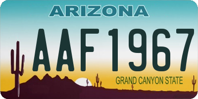 AZ license plate AAF1967