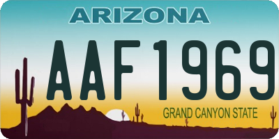 AZ license plate AAF1969