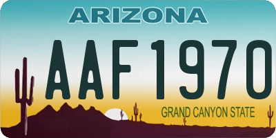 AZ license plate AAF1970