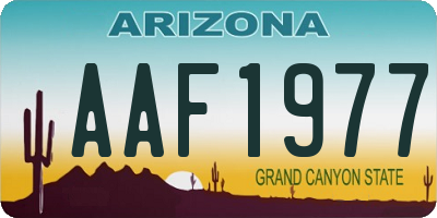 AZ license plate AAF1977