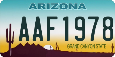 AZ license plate AAF1978