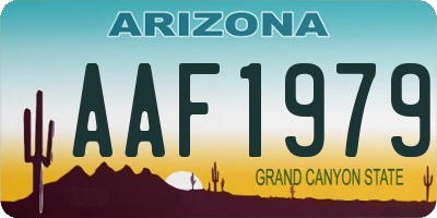 AZ license plate AAF1979