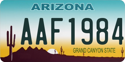 AZ license plate AAF1984