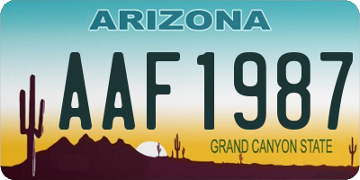 AZ license plate AAF1987