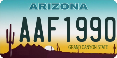 AZ license plate AAF1990