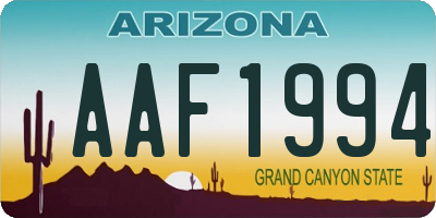 AZ license plate AAF1994