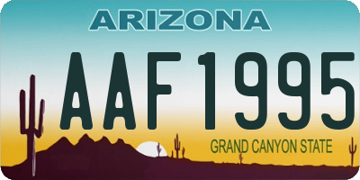 AZ license plate AAF1995