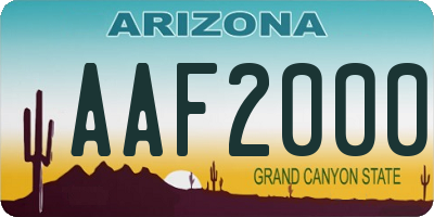 AZ license plate AAF2000