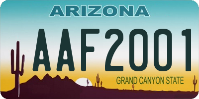 AZ license plate AAF2001