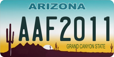 AZ license plate AAF2011