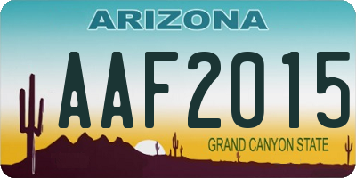 AZ license plate AAF2015