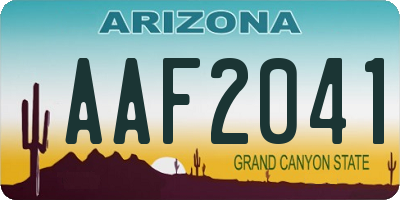 AZ license plate AAF2041