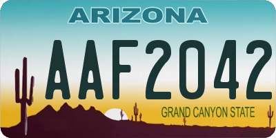 AZ license plate AAF2042