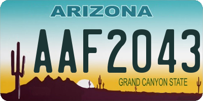 AZ license plate AAF2043