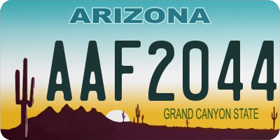 AZ license plate AAF2044