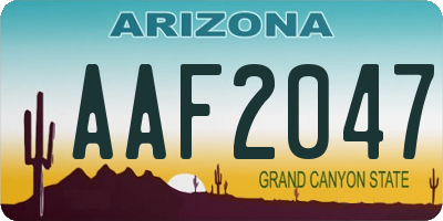 AZ license plate AAF2047