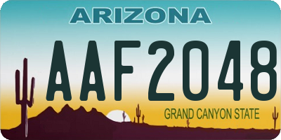 AZ license plate AAF2048