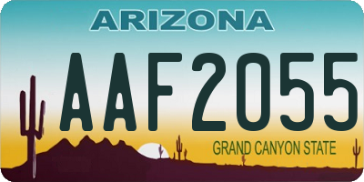 AZ license plate AAF2055