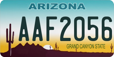 AZ license plate AAF2056