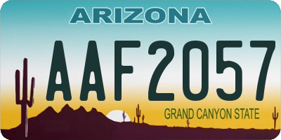 AZ license plate AAF2057