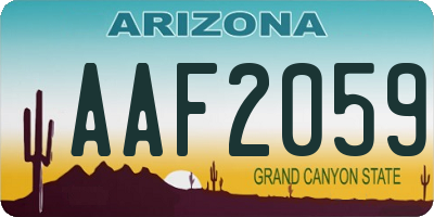 AZ license plate AAF2059