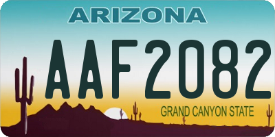 AZ license plate AAF2082