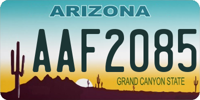 AZ license plate AAF2085