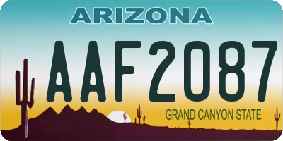 AZ license plate AAF2087