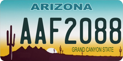 AZ license plate AAF2088