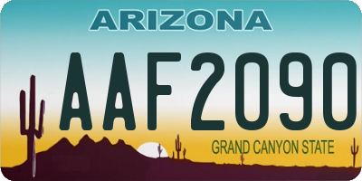 AZ license plate AAF2090