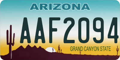 AZ license plate AAF2094