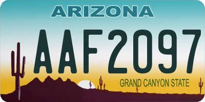 AZ license plate AAF2097