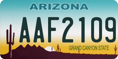 AZ license plate AAF2109