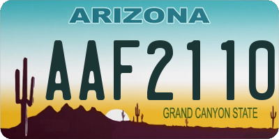 AZ license plate AAF2110