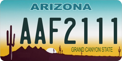 AZ license plate AAF2111