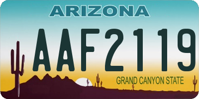 AZ license plate AAF2119