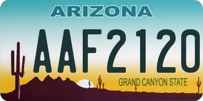 AZ license plate AAF2120