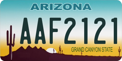 AZ license plate AAF2121